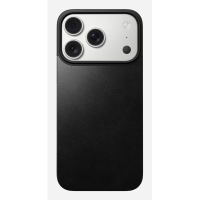 5. NOMAD Magnetic Leather Back - nakładka magnetyczna na iPhone 18 Pro / 17 Pro kompatybilna z MagSafe, skóra Horween (black)