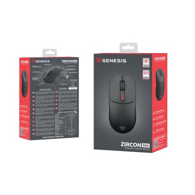 15. MYSZ DLA GRACZY GENESIS ZIRCON 500 BEZPRZEWODOWA 10000DPI CZARNA GAMINGOWA