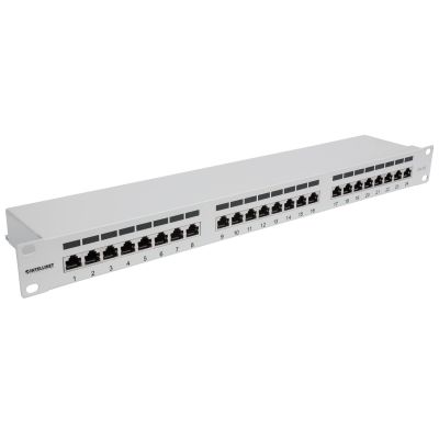 2. INTELLINET 24-Port Cat6a Patchpanel FTP 1HE  grau