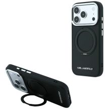 Etui Karl Lagerfeld Ring Stand 360 Saffiano Classic Logo MagSafe na iPhone 18 Pro / 17 Pro - czarne