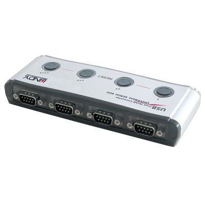 Lindy 42858 konwerter szeregowy/repeater/izolator USB 1.1 RS-232 Czarny, Srebrny