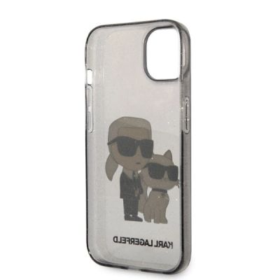 7. Etui Karl Lagerfeld Glitter Karl&Choupette na iPhone 14 Plus - czarne