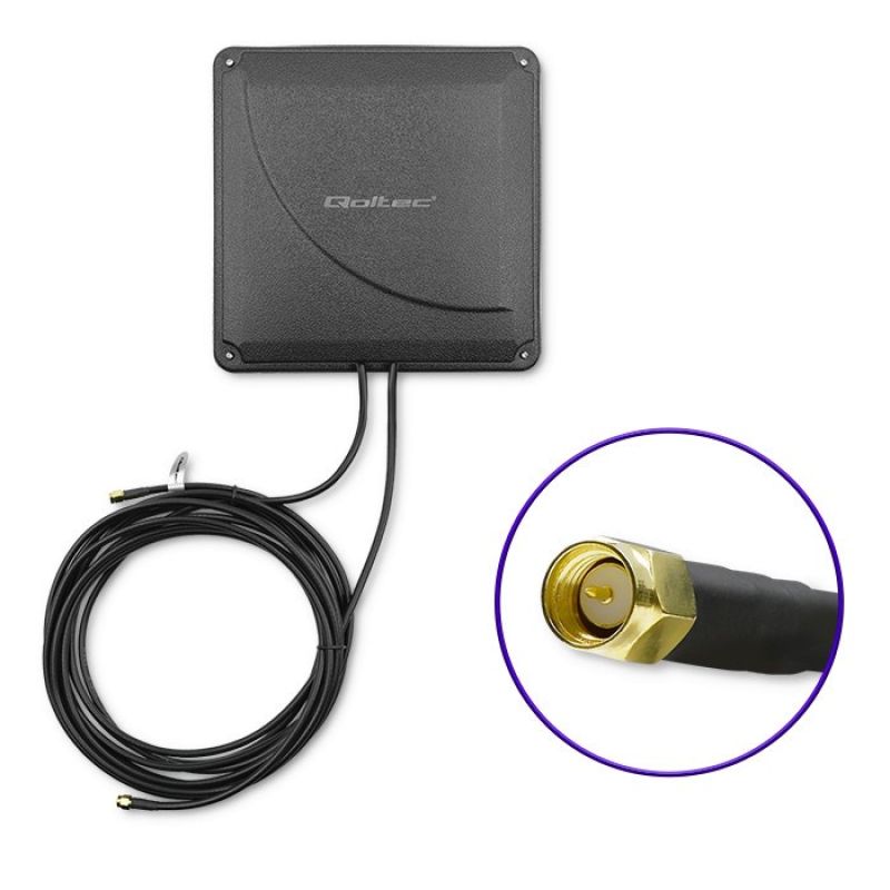 3. Qoltec Antena 4G LTE DUAL MIMO booster 35dBi 50W 2xSMA męski (57041)