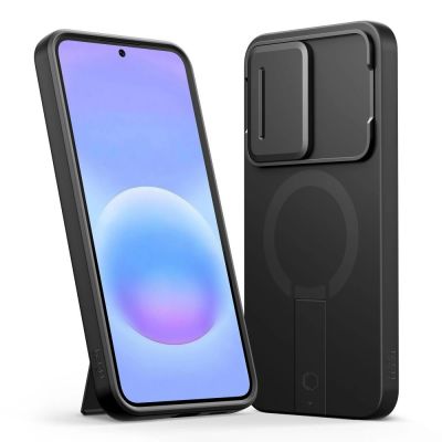 2. Etui Tech-Protect Kevlar Aura MagSafe na Samsung Galaxy A57 - czarno-pomarańczowe