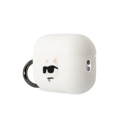 3. Etui Karl Lagerfeld Silicone Choupette Head 3D na AirPods Pro 2 - białe