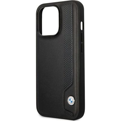 6. Etui BMW Leather Blue Dots na iPhone 14 Pro Max - czarne