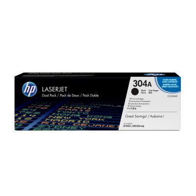 3. Toner HP zestaw HP 304A, HP304A=CC530AD, zawiera 2 szt. czarny CC530A