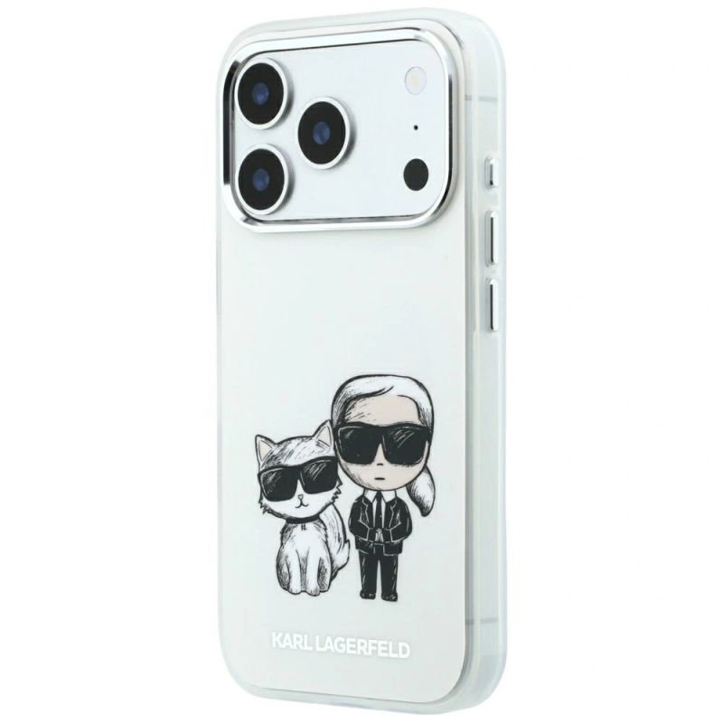 2. Etui Karl Lagerfeld Smooth Karl & Choupette Bodies Sketch MagSafe do iPhone 18 Pro Max / 17 Pro Max  beżowe