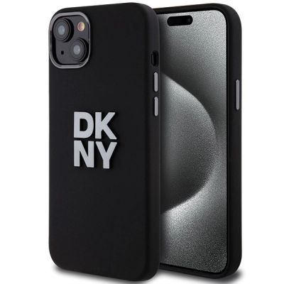 Etui DKNY Liquid Silicone Metal Logo na iPhone 15 Plus / 14 Plus - czarne