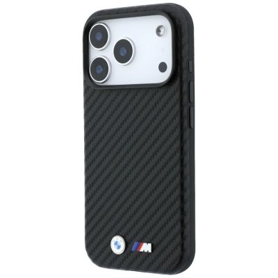 2. Etui BMW M Carbon Metal Logo MagSafe na iPhone 17 Pro / 18 Pro - czarne