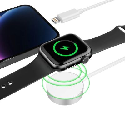 3. Ładowarka Tech-Protect UltraBoost 2w1 magnetyczna z kablami USB-C / Lightning do Apple Watch 1.5m - biała