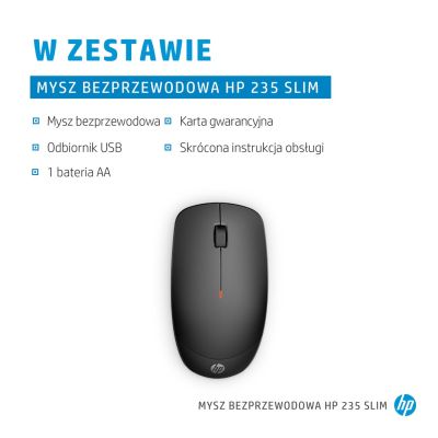 3. HP Mysz 235 Slim bezprzewodowa 4E407UT