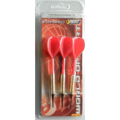 4. RZUTKI LOTKI PLASTIKOWE DART 3SZT BEZPIECZNE BEST SPORTING - CZERWONE