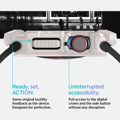 14. Pasek Spigen Rugged Armor na Apple Watch 10 46mm - beżowy