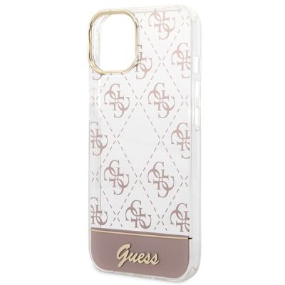 6. Etui Guess 4G Pattern Script na iPhone 14 Plus - różowe