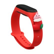 Opaska Strap Xmas do Xiaomi Mi Band 3 / 4 świąteczny silikonowy pasek bransoletka ze skarpetą - czerwona