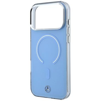 6. Etui Mercedes Double Layer Iconic Logo MagSafe na iPhone 18 Pro Max / 17 Pro Max - niebieskie