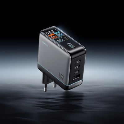 2. Ładowarka sieciowa Cuktech AD1204U 120 W z wyświetlaczem i kablem USB-C - srebrna