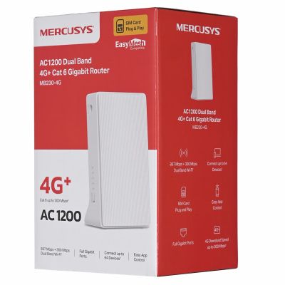 12. Router Mercusys MB230-4G LTE 4G+ Cat6, AC1200