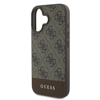 6. Etui Guess 4G Bottom Stripe na iPhone 16 Plus 6.7" - brązowe