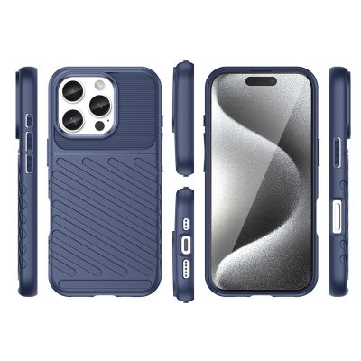 3. Etui silikonowe Thunder Case do iPhone 16 Pro Max - niebieskie