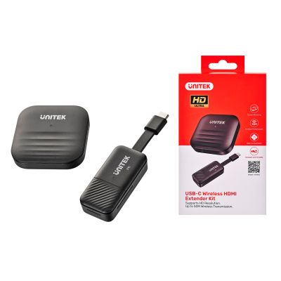 3. UNITEK BEZPRZEWODOWY NADAJNIK HDMI DO 50M, USB-C, CZARNY