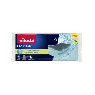 Zmywak profilowany z enzymami Vileda Pro Clean 3szt