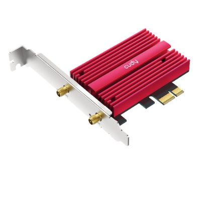 7. Karta sieciowa CUDY WE4000 AX5400 Wi-Fi 6/6E BT 5.2 Intel AX210NGW Radiator PCIe + Antena na kablu