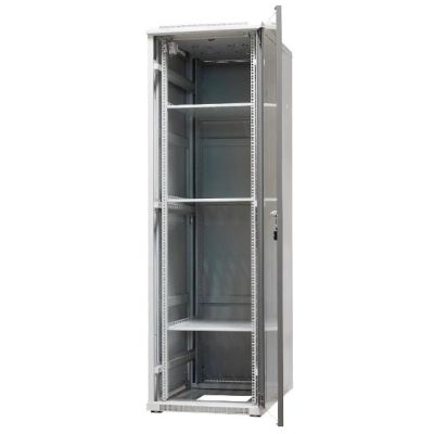 EmiterNet Szafa ramowa stojąca 42U, drzwi przód blacha/szkło, 600x1000x1980mm (szer./gł./wys.)