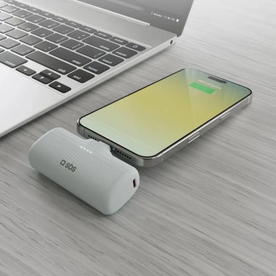 5. Powerbank SBS EcoPower 5000 mAh 10W z wbudowanym portem USB-C - szary