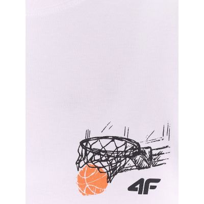7. T-shirt regular z nadrukiem chłopięcy 4F 4FJRAW26TTSHM4343-10S