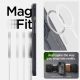 13. Etui Spigen Ultra Hybrid Mag z MagSafe na iPhone 15 Plus - ciemnoszare (wzór Zero One)