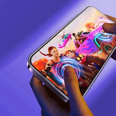 21. Baseus szkło hartowane do iPhone 14 Pro Max na cały ekran z filtrem Anti Blue Light i osłoną na głośnik 0.3mm + ramka montażowa