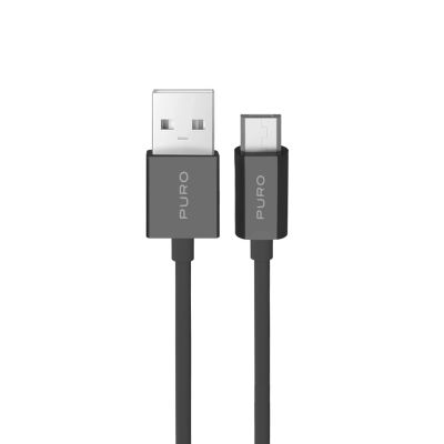 Kabel Puro 12W TPE USB-A - microUSB 2m - czarny