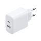 2. Ładowarka sieciowa Ugreen Nexode N Series X227 20W GaN 1x USB-A 1x USB-C - biała