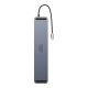 3. Baseus EliteJoy Gen2 uniwersalny HUB USB 12w1 z kablem USB-C 25cm podstawka pod notebook USB-A / USB-C / DP / HDMI / SD / TF / RJ45 / 3,5mm jack / PD 100W szary (WKSX030213)