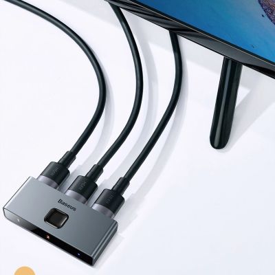 16. Baseus dwukierunkowy przełącznik rozdzielacz splitter switcher HDMI - 2x HDMI 4K / 30 Hz szary (CAHUB-BC0G)