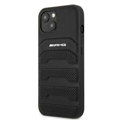 2. Etui AMG Leather Debossed Lines na iPhone 13 mini - czarne