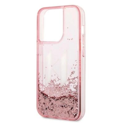 6. Etui Karl Lagerfeld Liquid Glitter Big KL na iPhone 14 Pro Max 6,7" - różowe