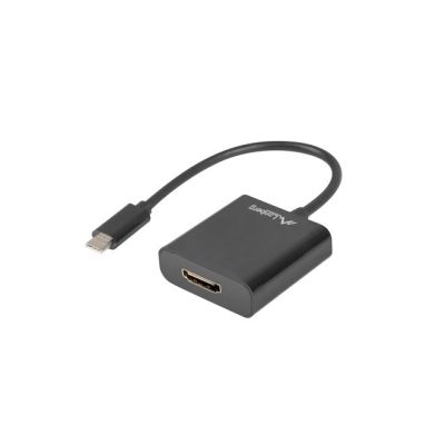 Adapter Lanberg AD-UC-HD-01 (USB typu C M - HDMI F; 0,15m; kolor czarny)