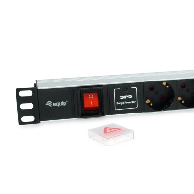 3. Equip 333309 rozdzielacz zasilania PDU 7 x gniazdo sieciowe 1U Czarny, Srebrny