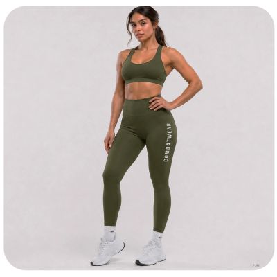 4. Legginsy damskie długie ARMY GREEN COMBATWEAR | DBX Bushido