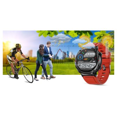 18. Smartwatch Gravity GT21-6 + Czerwony Pasek Silikonowy