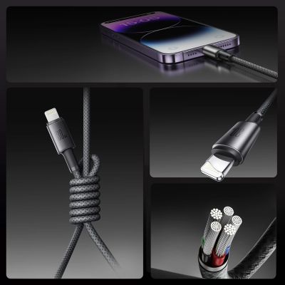 11. Kabel Joyroom S-A50 Unlimited Series 30W USB-C - Lightning z organizerem magnetycznym 1,2m - szary