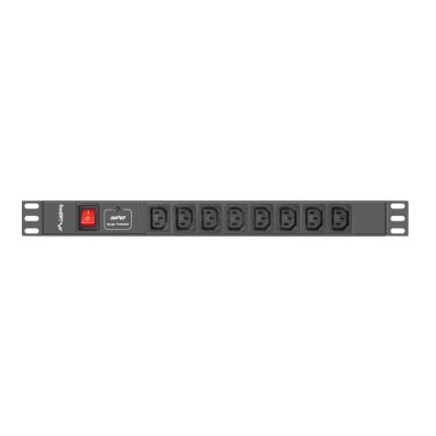 2. LANBERG LISTWA ZASILAJĄCA RACK 19" PDU PDU-08I-0200-C20-BK (1U, 16A, 8X IEC C13, 2M, WTYK C20)