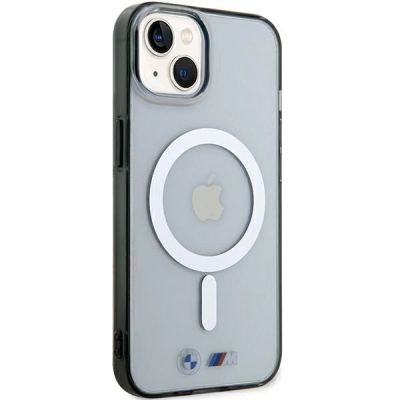 4. Etui BMW Silver Ring MagSafe do iPhone 15 - przezroczyste