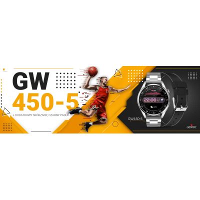 3. Smartwatch GIEWONT Vertex SmartCall GW450-5 Silver/Carbon Leather