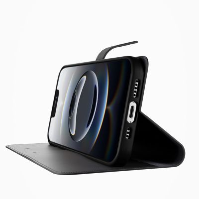 3. Etui z ekoskóry Puro Booklet Case z klapką i portfelem do iPhone 16e/17e - czarne