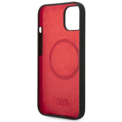 7. Etui Karl Lagerfeld Silicone Plaque MagSafe na iPhone 14 Plus - czarne