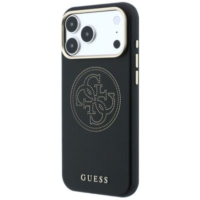 2. Etui Guess Perforated 4G Gold Logo Magsafe na iPhone 17 Pro Max / 18 Pro Max - czarne